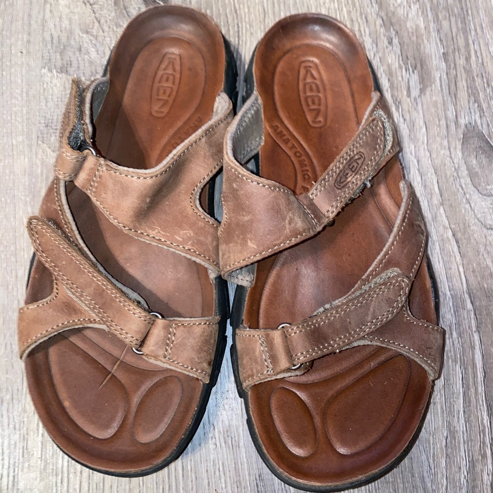 KEEN Women's Brown Leather Comfort Sandals